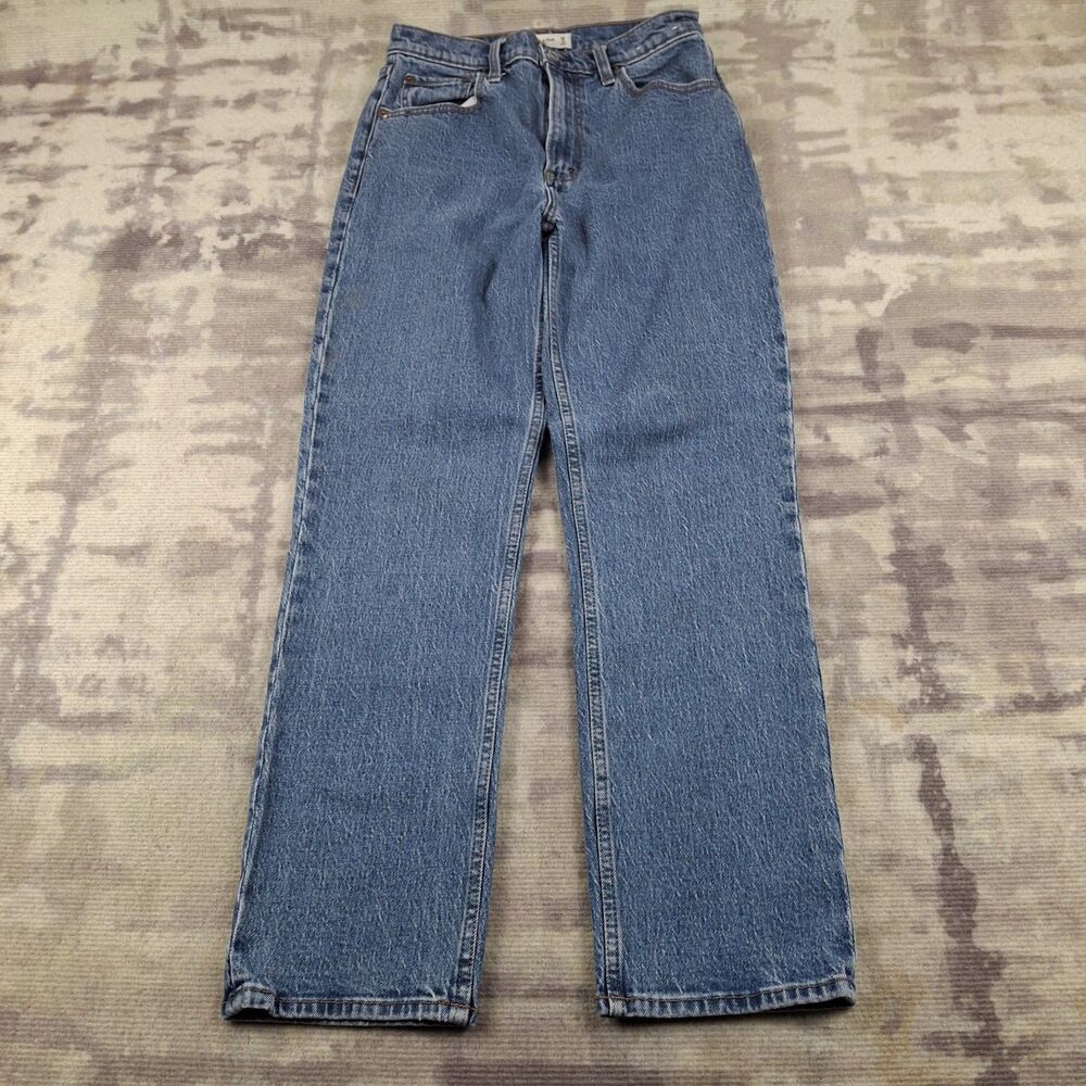 Abercrombie & Fitch The 90s Straight Jeans 26 2S Ultra High Rise Blue Denim